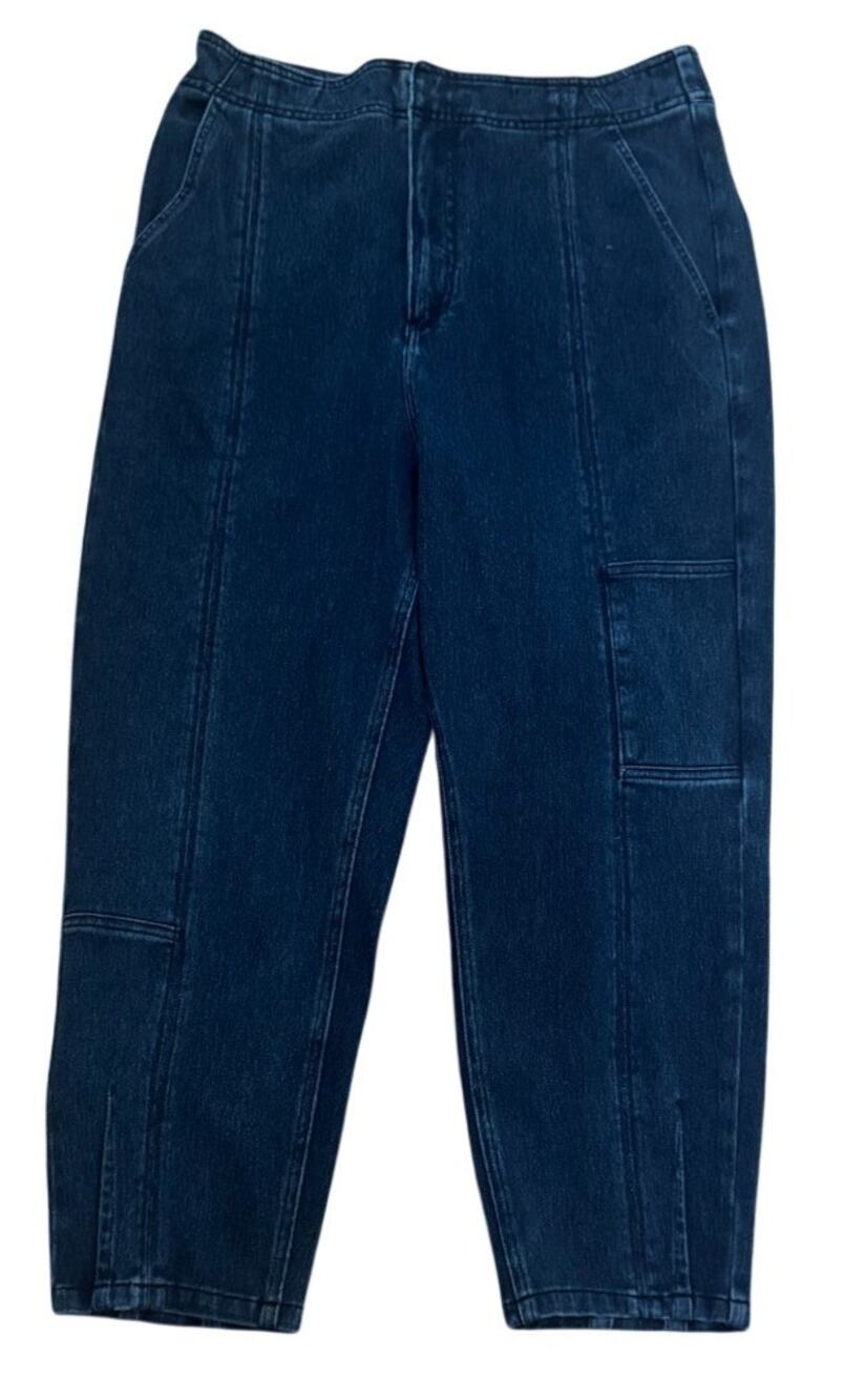 Pilcro by Anthropologie High Rise Utility Barrel Jeans Dark Wash Size 31